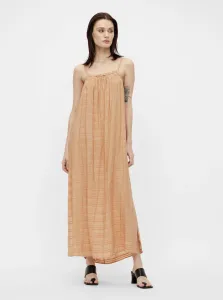 Orange patterned loose maxi-dresses with slits . OBJECT Rafia - Women #735430