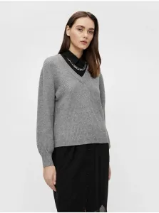 Gray ribbed sweater . OBJECT Malena - Women