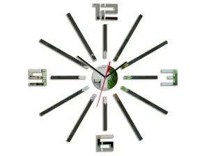 Moderné nástenné hodiny SHEEN WENGE wenge (nalepovacie hodiny na stenu)