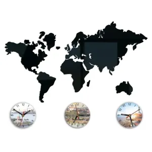 Moderné nástenné hodiny WORLD MAP  (nalepovacie hodiny na stenu)