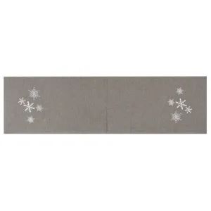 BO-MA Trading Vianočný behúň Vločky sivá, 40 x 140 cm