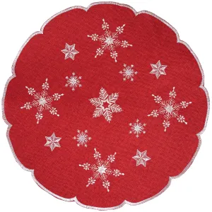 Forbyt Vianočný obrus Hviezdičky červená, pr. 35 cm