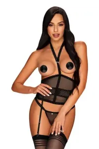Strapelie corset + thongs for free! Black