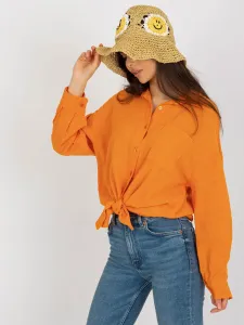Oranžová bavlnená košeľa OCH BELLA - M