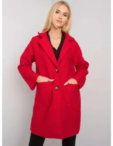 Dámsky kabát s vreckami Polli OCH BELLA červený