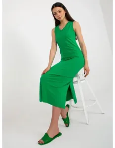 Dámske šaty s rozparkom OCH BELLA zelená