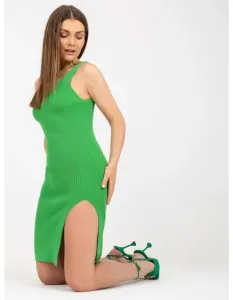 Dámske šaty s rozparkom OCH BELLA zelené