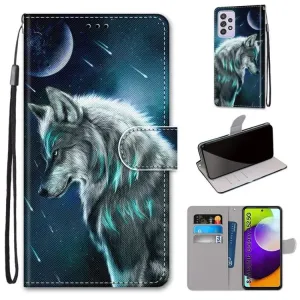 Knižkové puzdro Trendy Cross case Nočný vlk – Samsung Galaxy A52 / A52 5G / A52s 5G