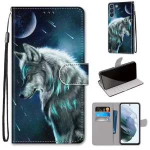 Knižkové puzdro Trendy Cross case Nočný vlk – Samsung Galaxy S21 FE