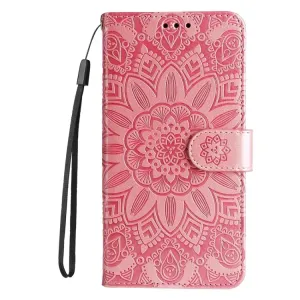 Peňaženkové puzdro Embossing Pattern Slnečnica ružové – Xiaomi 14