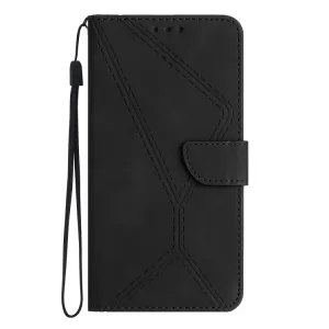 Peňaženkové puzdro Embossing Pattern Stitchy case čierne – Motorola Moto G34 5G