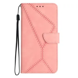 Peňaženkové puzdro Embossing Pattern Stitchy case ružové – Motorola Moto G34 5G