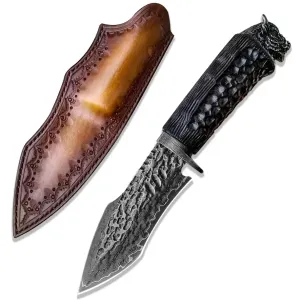 Damaškový lovecký nôž MASTERPIECE Shiori-Čierna