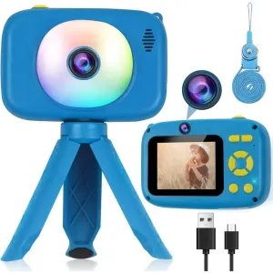 OEM Digitálny detský fotoaparát s funkciou videokamery, so statívom, 1080P HD, režim selfie, modrá