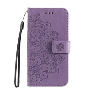 Peňaženkové puzdro Embossing Pattern Flowery Mandala fialové – Xiaomi Redmi A3