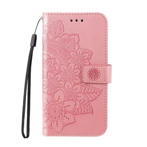 Peňaženkové puzdro Embossing Pattern Flowery Mandala ružové – Xiaomi Redmi A3