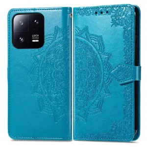 Peňaženkové puzdro Embossing Pattern Mandala Flower modré – Xiaomi 13 Pro