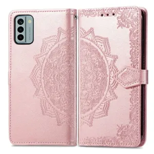 Peňaženkové puzdro Embossing Pattern Mandala Flower ružové – Nokia G22