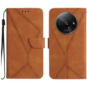 Peňaženkové puzdro Embossing Pattern Stitchy case hnedé – Xiaomi Redmi A3