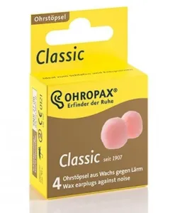 OHROPAX CLASSIC Ušné vložky voskové, jednorazové, v krabičke 1x4 ks #131118