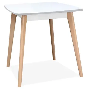 Jedálenský stôl Endever 85x76x85 cm (biela, buk)