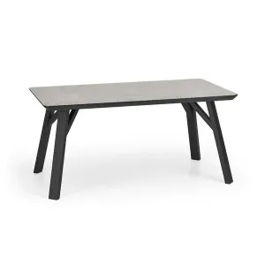 Jedálenský stôl Holis 160x90x76 cm (betón, čierna)