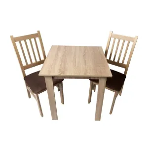 Jedálenský set Timmy - 2x stolička, 1x stôl (dub sonoma, hnedá) #6770948