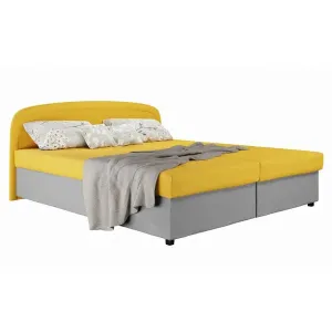 Čalúnená posteľ Zofie 180x200, žltá, vrátane matraca