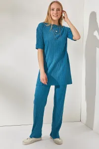 Olalook Women's Indigo Short Sleeve Bottom Top Lycra Suit