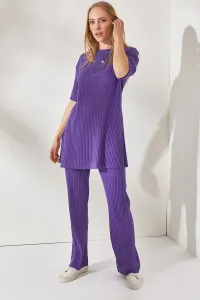 Olalook Women's Purple Short Sleeve Bottom Top Lycra Suit #8890606