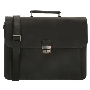 Čierna kožená kabelka na notebook „Dionne“