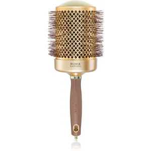 Olivia Garden Expert Blowout Shine Round Brush Wavy Bristles Gold & Brown 80 mm kefa na vlasy