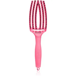 Olivia Garden Fingerbrush L´amour plochá kefa na vlasy Hot Pink