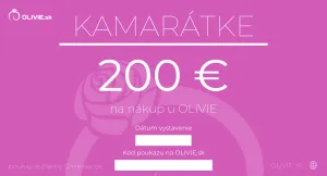 OLIVIE Elektronický darčekový poukaz KAMARÁTKE Hodnota: 200 €