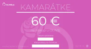 OLIVIE Elektronický darčekový poukaz KAMARÁTKE Hodnota: 60 €