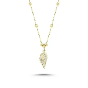 OLIVIE Strieborný náhrdelník anjelské krídla GOLD 1722 Ag 925; ≤2,1 g