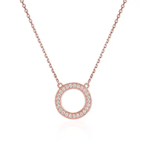 OLIVIE Strieborný náhrdelník KRUH ROSE 8062 Ag 925; ≤0,50 g
