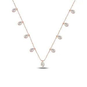 OLIVIE Strieborný náhrdelník KVAPKY ROSE 4781 Ag 925; ≤3,8 g
