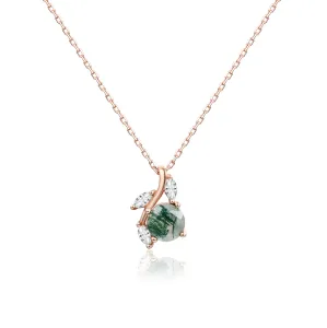 OLIVIE Strieborný náhrdelník MACHOVÝ ACHÁT ROSE 8414 Ag 925; ≤2,2 g