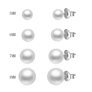 OLIVIE Náušnice 5mm sladkovodné perly 5500 Ag 925; ≤0,7 g