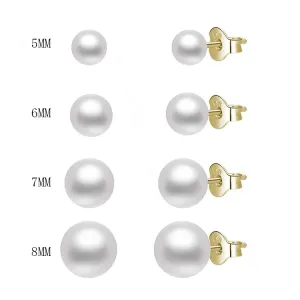 OLIVIE Náušnice 6mm sladkovodné perly GOLD 5497 Ag 925; ≤0,9 g