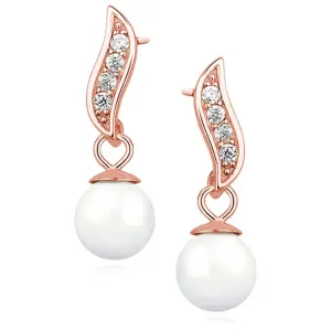 OLIVIE Strieborné perlové náušnice ROSE 3588 Ag 925; ≤1,6 g