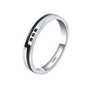 OLIVIE Pánsky strieborný prsteň ENAMEL 7454 Veľkosť prsteňov: 9 (EÚ: 59 – 61) Ag 925; ≤2,5 g