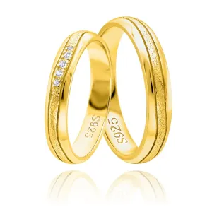 OLIVIE Snubný strieborný prsteň HARMONY GOLD 5924 Veľkosť prsteňov: 11 (EÚ: 65-67), Pohlavie: Pánske Ag 925; ≤2,5 g