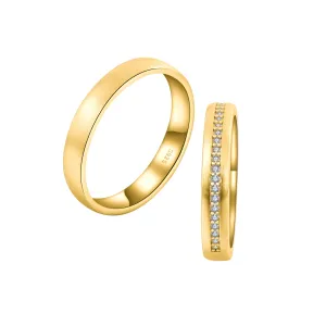 OLIVIE Snubný strieborný prsteň MATTE GOLD 7482 Veľkosť prsteňov: 7 (EÚ: 54-56), Pohlavie: Dámske Ag 925; ≤2,3 g