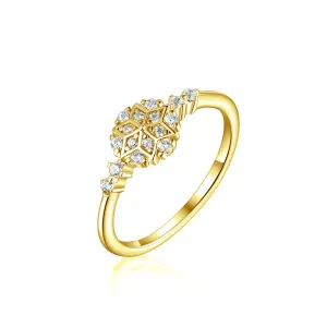 OLIVIE Strieborný prsteň SNEHOVÁ VLOČKA GOLD 8056 Veľkosť prsteňov: 10 (EÚ: 62-64) Ag 925; ≤1,6 g