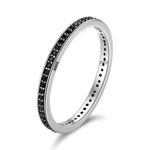 OLIVIE Strieborný prsteň ČIERNY ZIRKÓN 4709 Veľkosť prsteňov: 9 (EÚ: 59 – 61) Ag 925; ≤1,2 g
