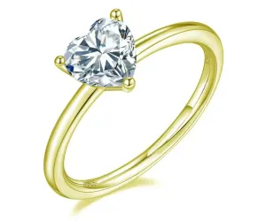 OLIVIE Strieborný prsteň SRDIEČKO GOLD 7403 Veľkosť prsteňov: 8 (EÚ: 57 – 58) Ag 925; ≤0,8 g