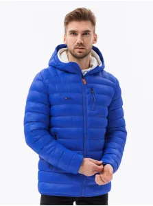 Zimné bundy pre mužov Ombre Clothing - modrá #5522730