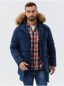 Zimné bundy pre mužov Ombre Clothing - tmavomodrá #4196179